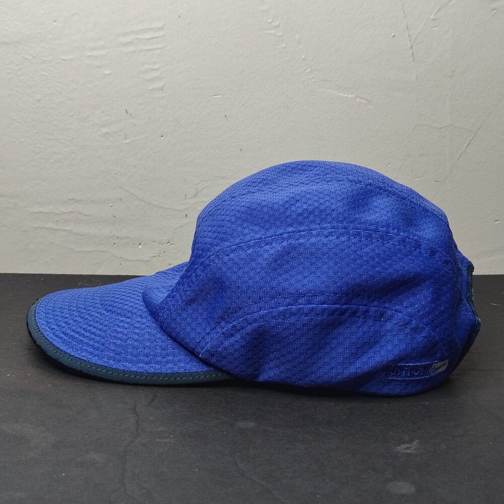 VINTAGE Nike Hat Cap Blue Black Tailwind 7 Panel Mesh Mini Swoosh Running - Picture 6 of 16